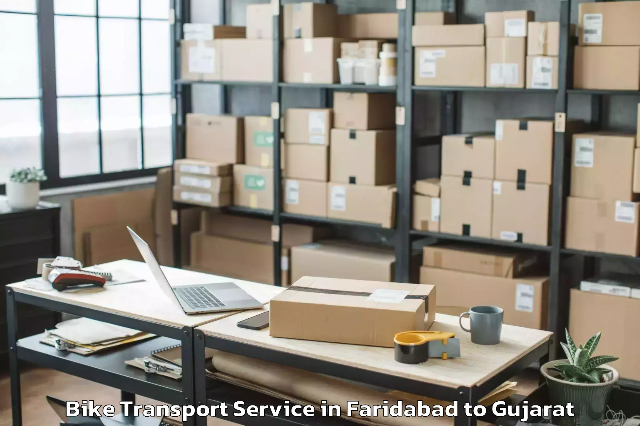 Hassle-Free Faridabad to Saurashtra University Rajkot Bike Transport